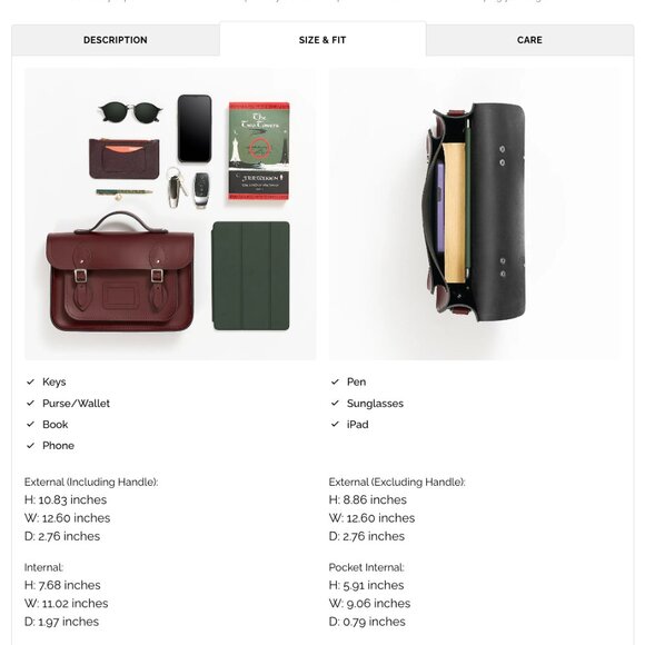 The Cambridge Satchel Company 13" Batchel with with Magnetic Closure- Oxblood - Picture 6 of 6